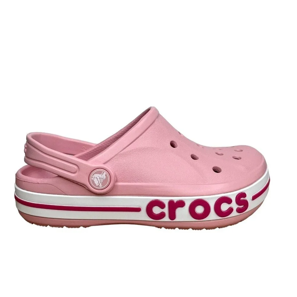Crocs Bayaband Youth Big Girls Slip-on Clogs Size 1‎ (J1) Light Pink Sandals